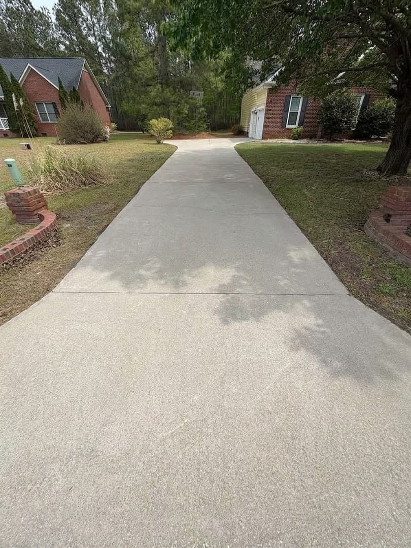 After pressure washing - clean exterior surface