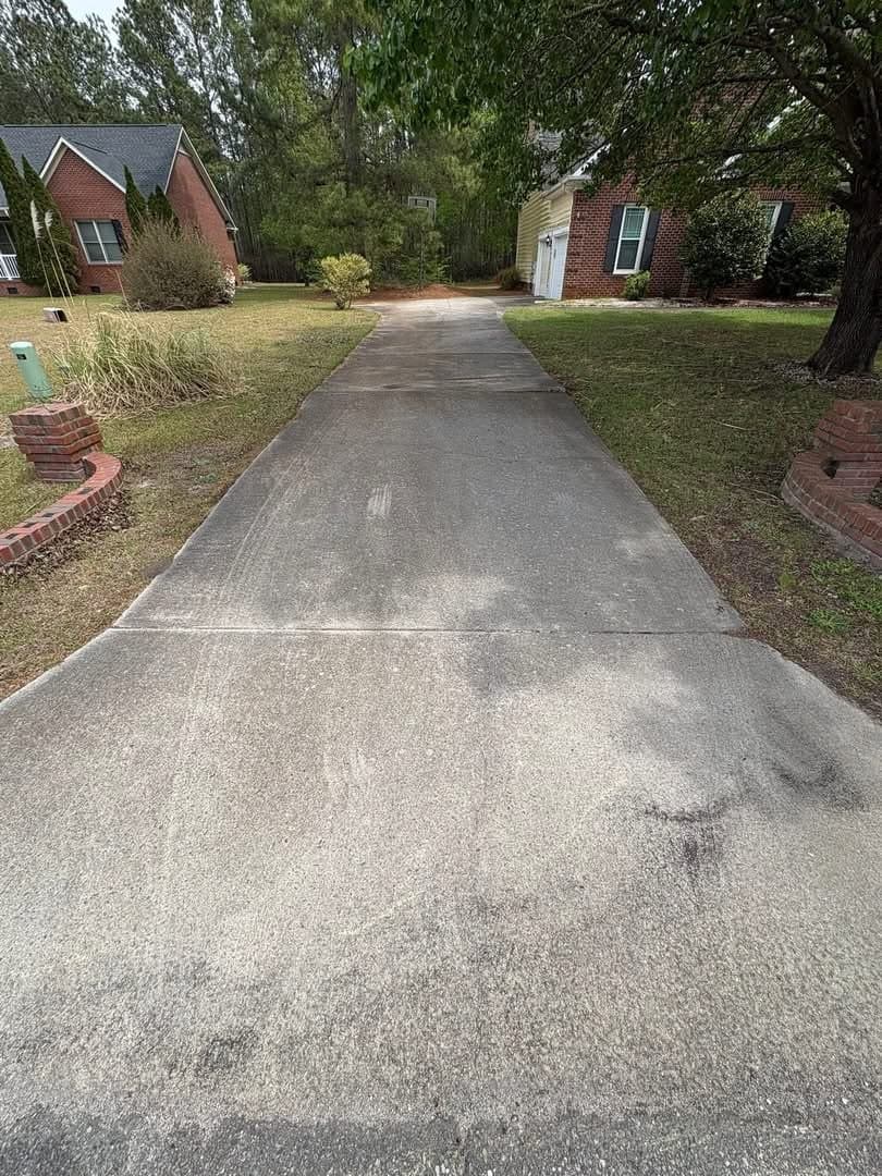 Before pressure washing - dirty exterior surface